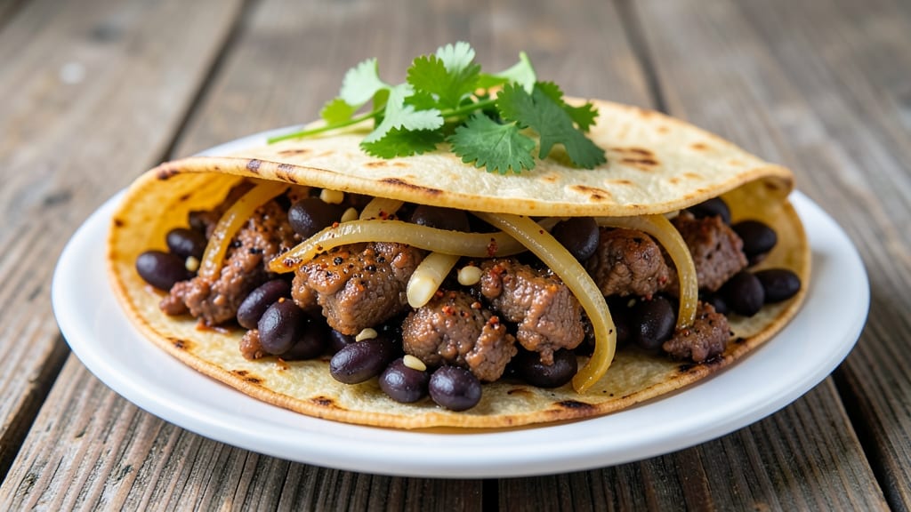 Beef and Bean Burritos Recipe With Black Beans: Spiced Tortilla Wraps Stuffed With Hearty Filling