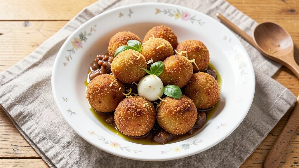 Beef Arancini Recipe: Crispy Risotto Balls With Gooey Mozzarella Hearts