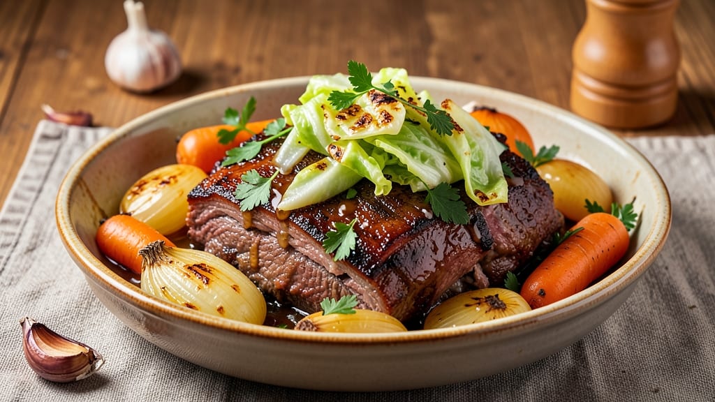 Baked Corned Beef Brisket and Cabbage Recipe: Slow-Cooked Spice and Vinegar Harmony