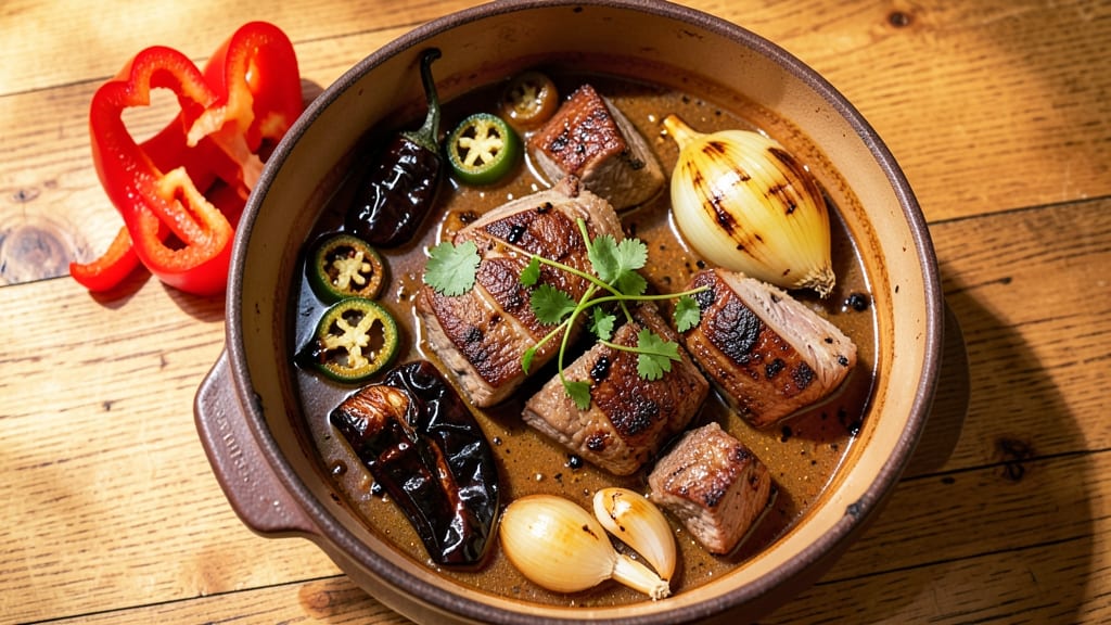 Beef and Pepper Stew Recipe: Deep Red Wine Reduction Locks in Flavor