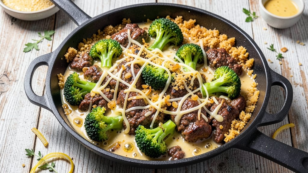 Beef and Broccoli Casserole Recipe: Crispy Top, Cheesy Layers, One-Pan Magic