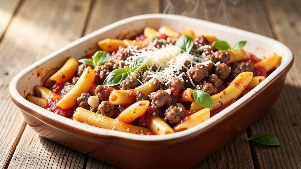 Baked Ziti Recipe with Ground Beef and Sausage: Cheesy Layers That Bake to Bubbly Bliss