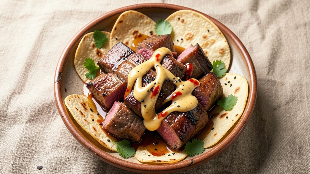 Bang Bang Beef Recipe: Crispy Tortilla Crunch with Creamy Cheese Rivers