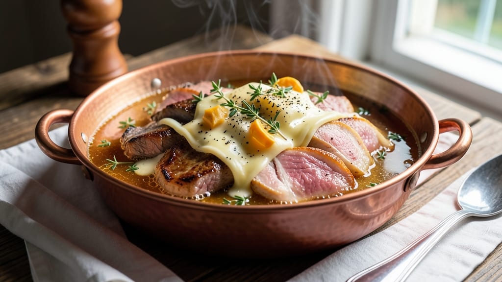 Beef and Chicken Fondue Recipe: Cheesy Dipping Magic With Crispy Bread Bites