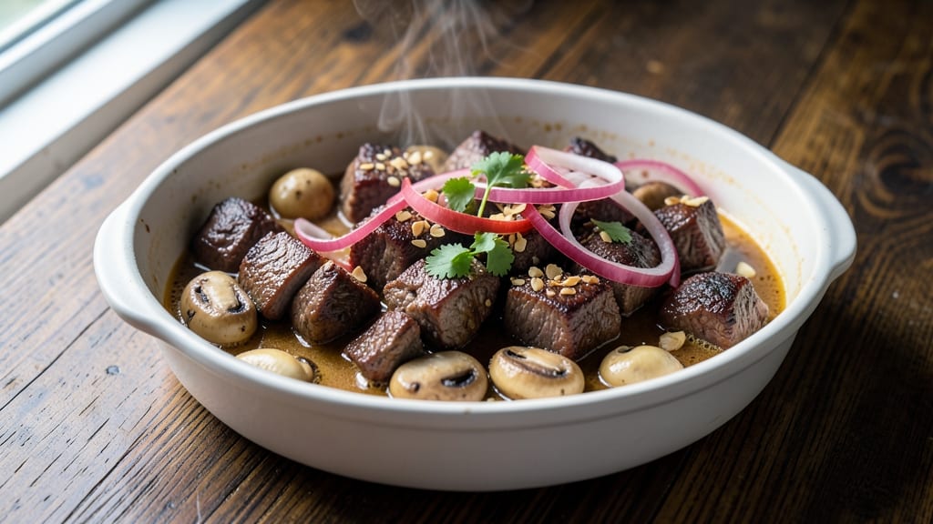 Beef and Mushroom Filipino Recipe: Soy-Ginger Braise With Umami Depth