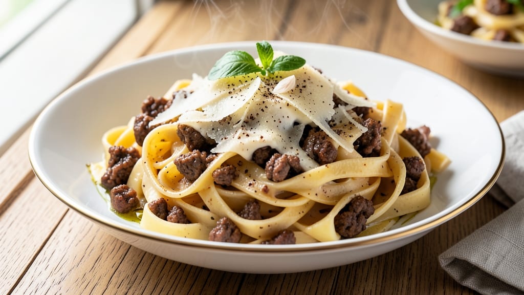 Alfredo Sauce Ground Beef Pasta Recipe: One-Pot Creamy Comfort with Crispy Beef Bites