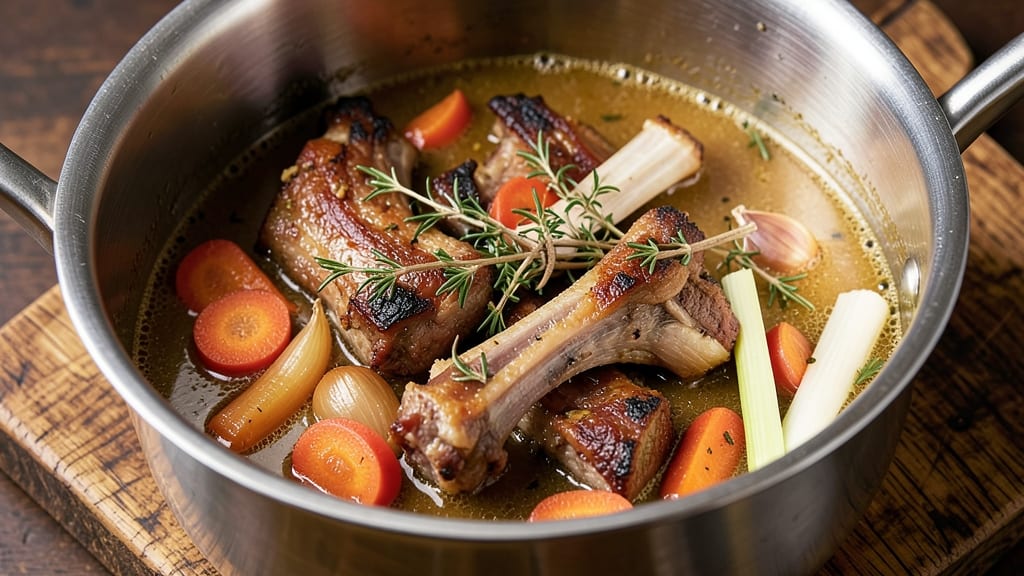 Alton Brown's Beef Stock Recipe: Deep Umami Richness From Bones and Aromatics