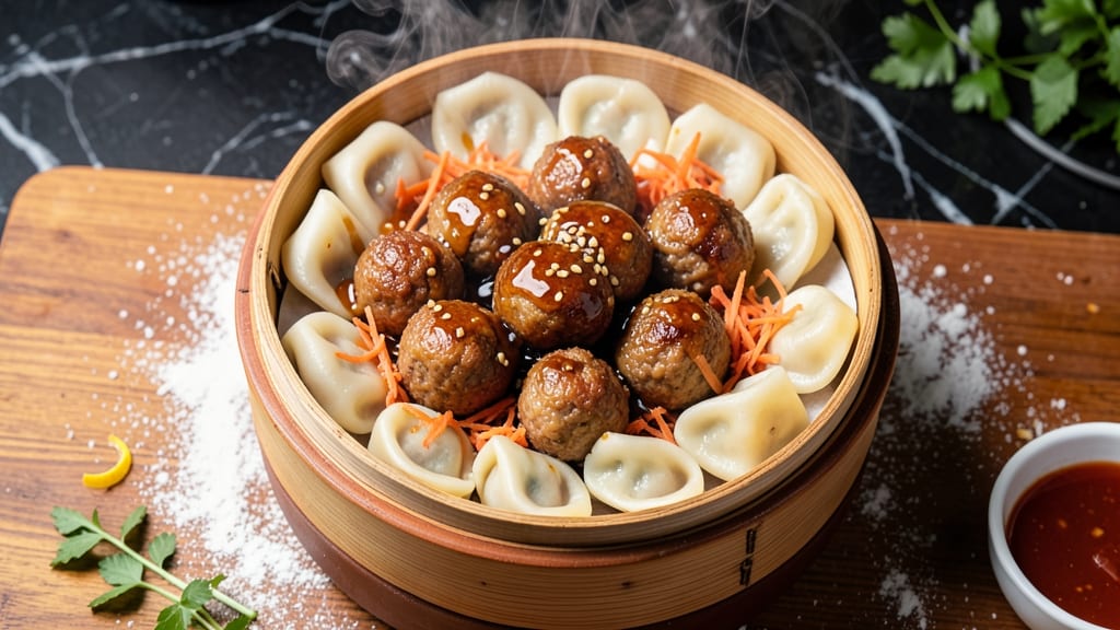 Beef Ball Dim Sum Recipe: Wok-Seared Crunch With Silky Soy-Ginger Gloss