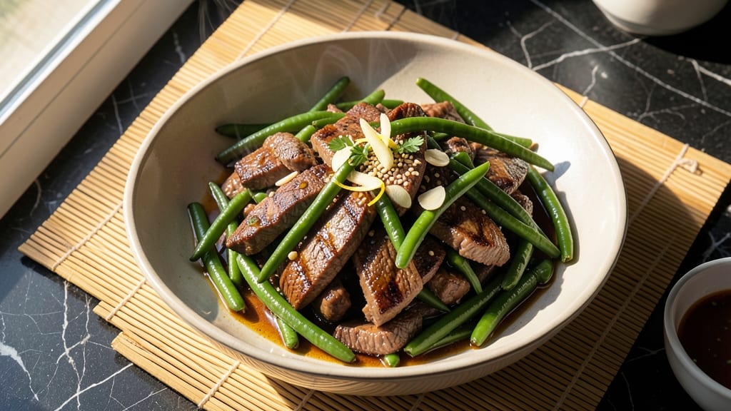 Beef and Long Beans Recipe: Wok-Fired Crunch With Silky Soy-Ginger Harmony