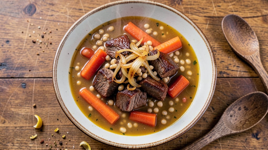 Beef Barley and Bean Soup Recipe: Hearty Winter Stew with Earthy Depth and Tender Beef
