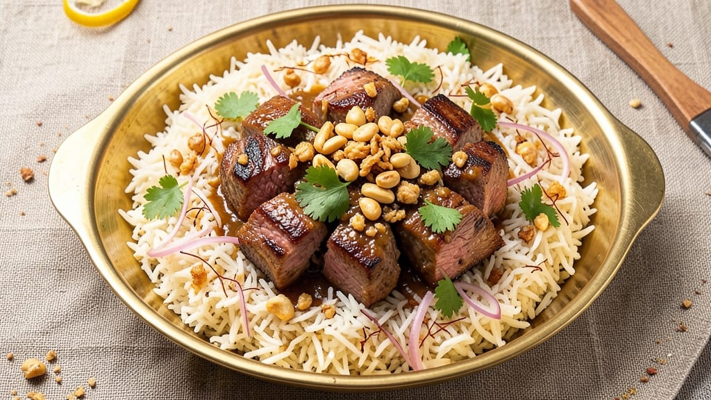 Arabic Beef Biryani Recipe: Fragrant Saffron Rice with Spiced Meat Layers