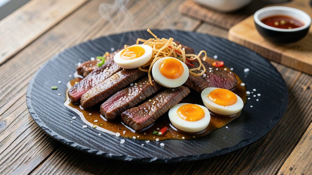 Beef and Egg Chinese Recipe: Wok-Fired Crunch With Silky Soy Egg Harmony