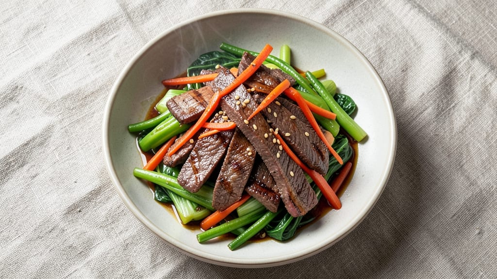 Beef and Greens Stir Fry Recipe: Wok-Hot Crunch With Silky Soy-Ginger Balance