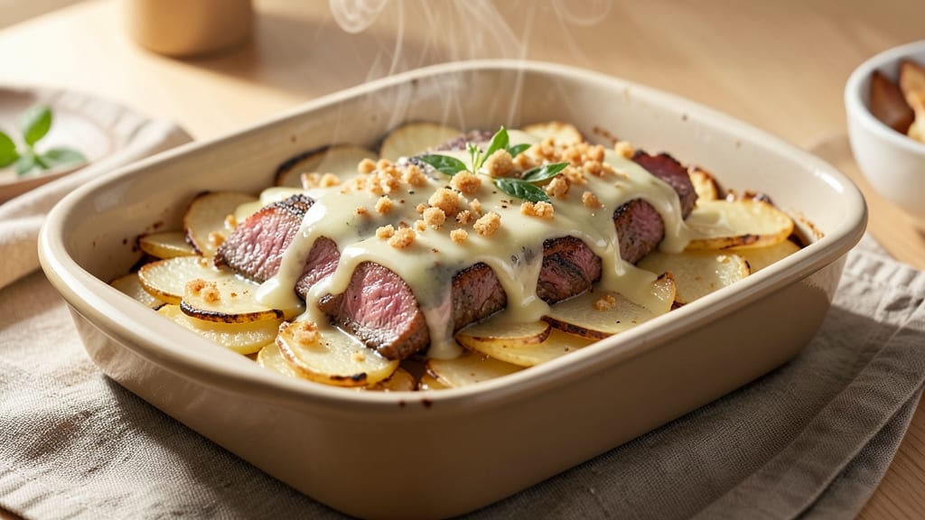 Beef and Potato Au Gratin Recipe: Cheese-Crusted Crispiness With Silky Interiors