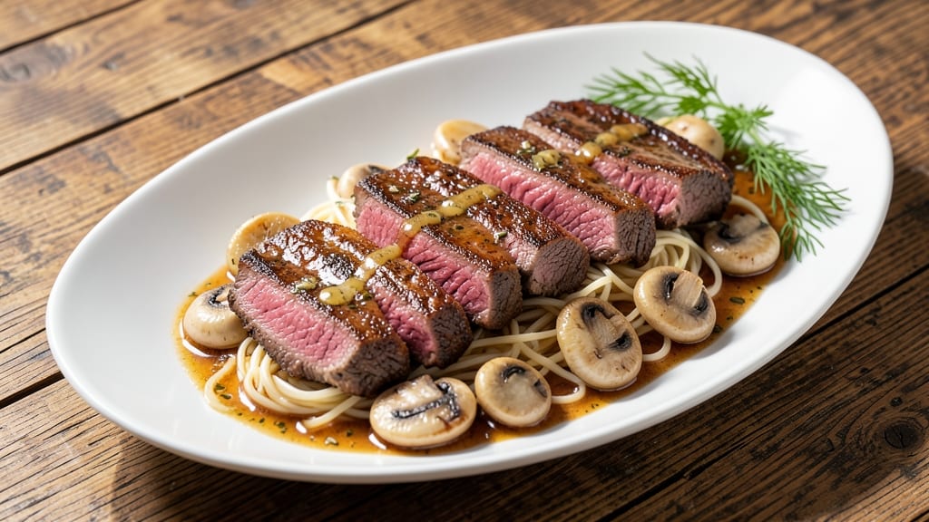 Balthazar Beef Stroganoff Recipe: Creamy Mushroom Wine Sauce Over Egg Noodles